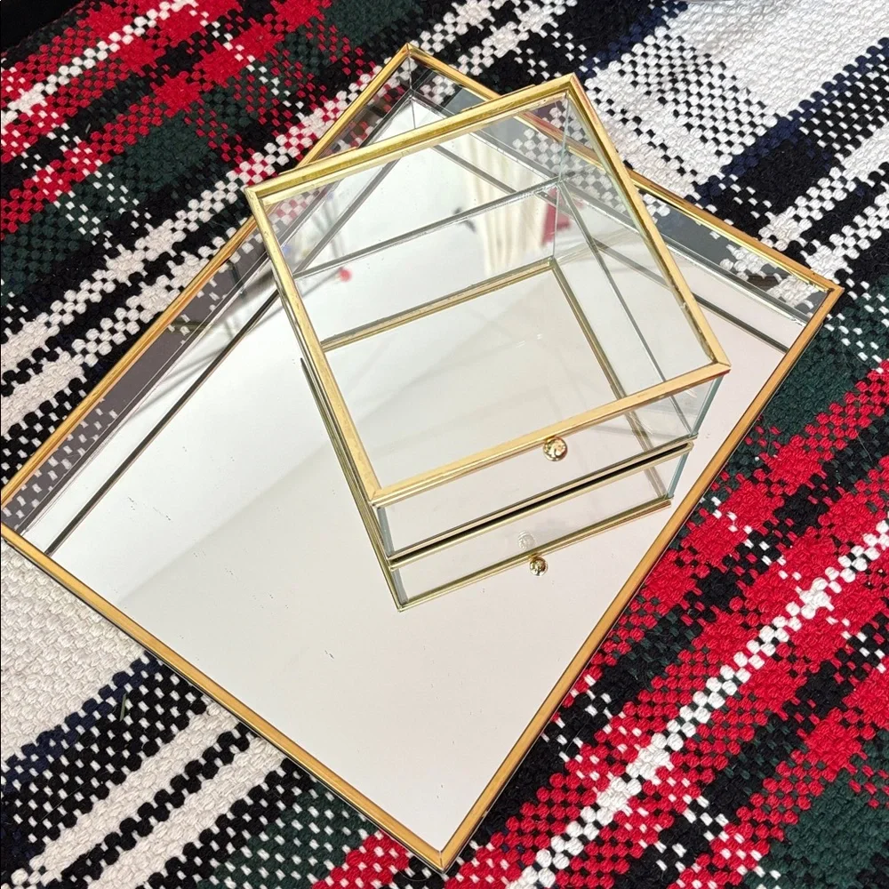 🆕Mirrored Vanity Tray And Trinket Box